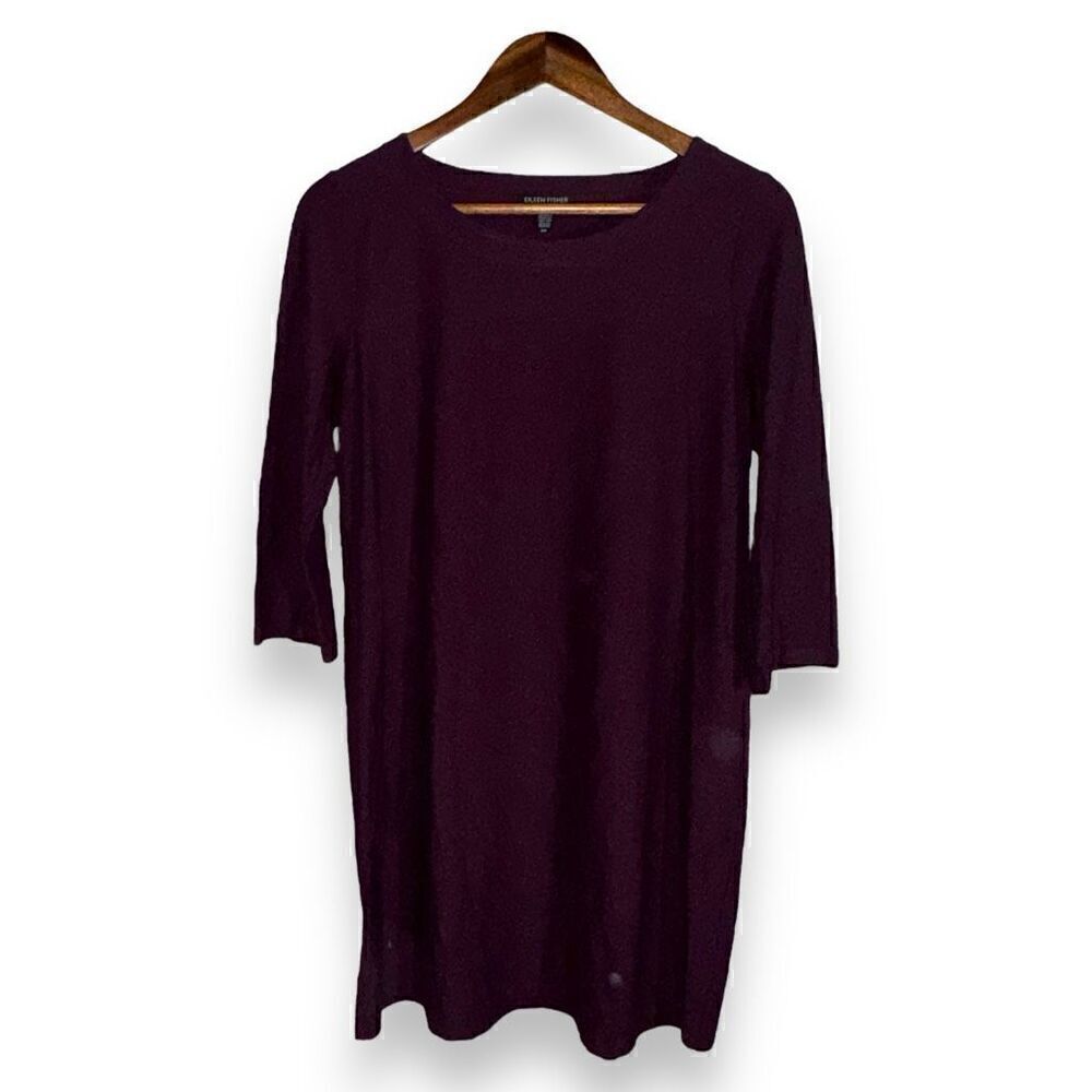 Eileen Fisher Purple Knit Midi Dress Size S